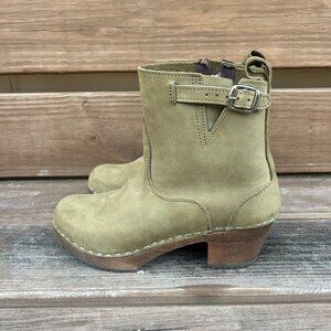 Vollsjo Swedish Wooden Clog Boots EUR 39 Brown EUC